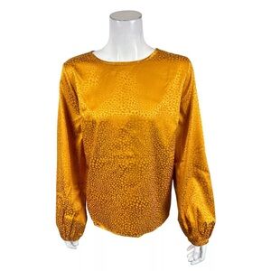 J Jason Wu NWOT Gold Long Sleeves Jacquard Blouse - Size XXS